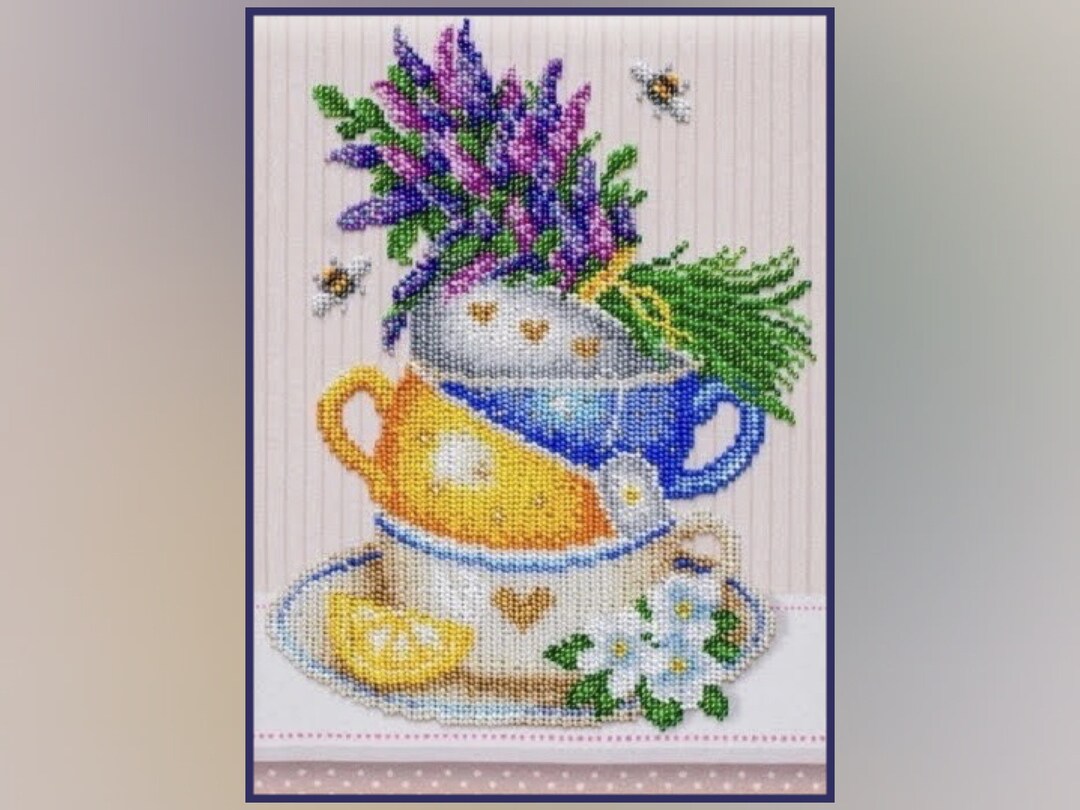 Small DIY Bead Embroidery Craft Kit Still Life Needlework Pattern ...