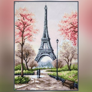 Paris Large DIY bead embroidery kit landscape pattern, beaded cross stitch picture kit Eiffel Tower