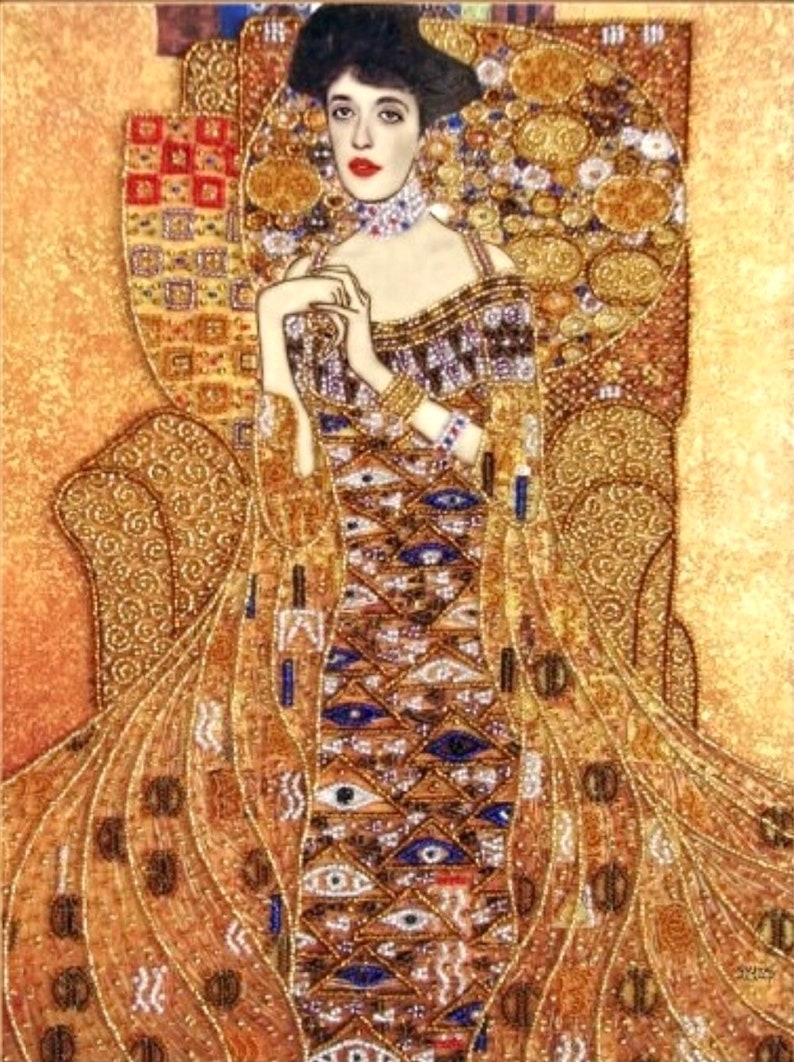 Gustav Klimt Beaded Cross Stitch Picture Kit Portrait of Etsy