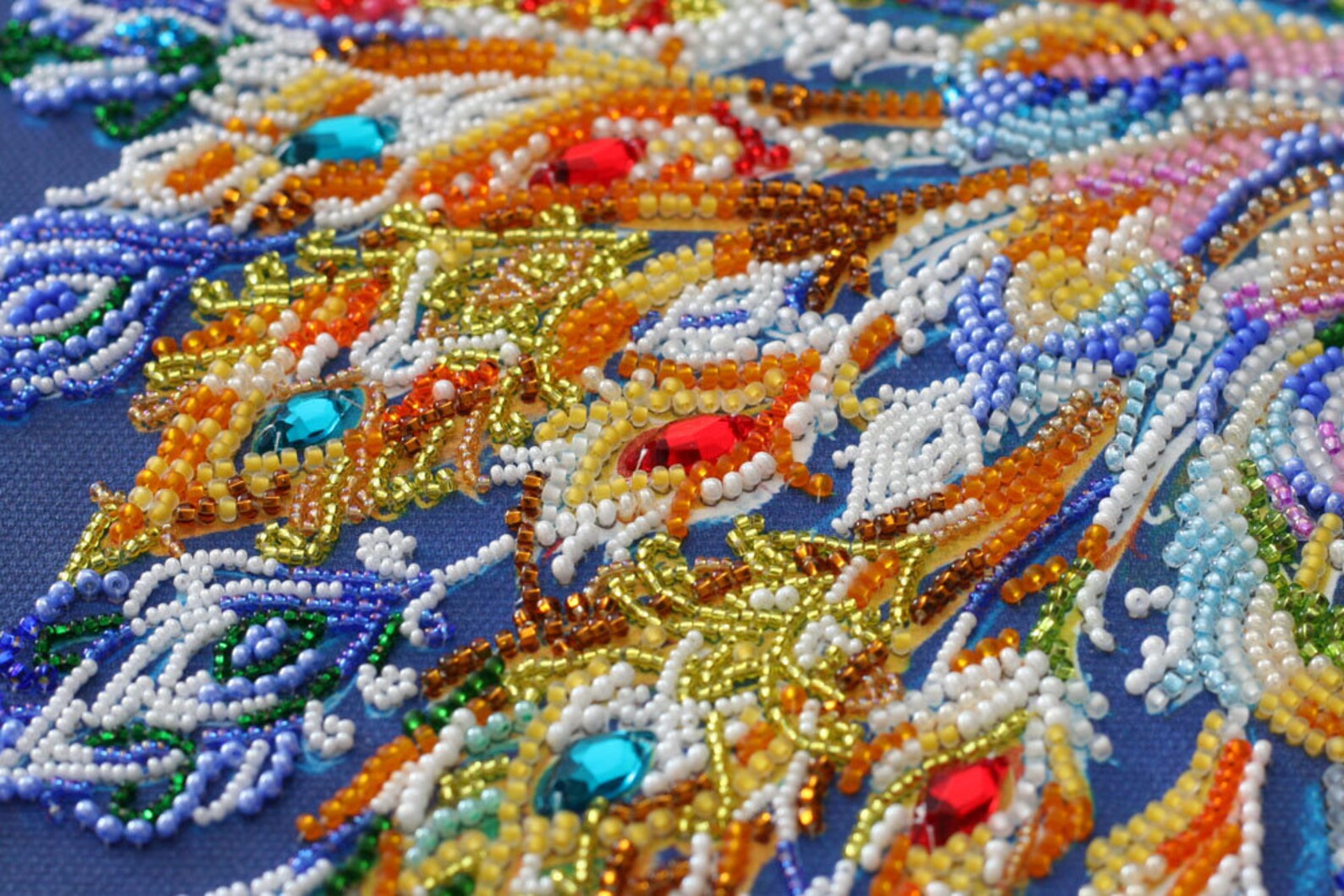 Large DIY Bead Embroidery Craft Kit Peacock Birds Pattern Etsy