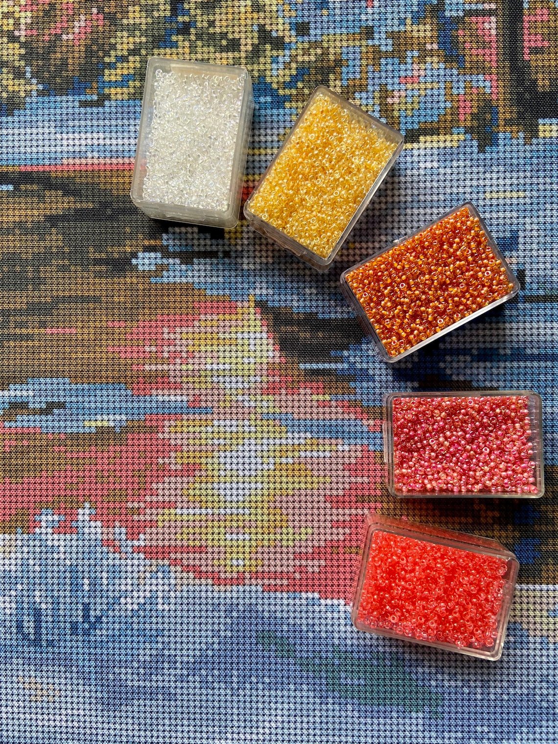 Full Coverage Beaded Cross Stitch Picture Kit Large Winter Etsy