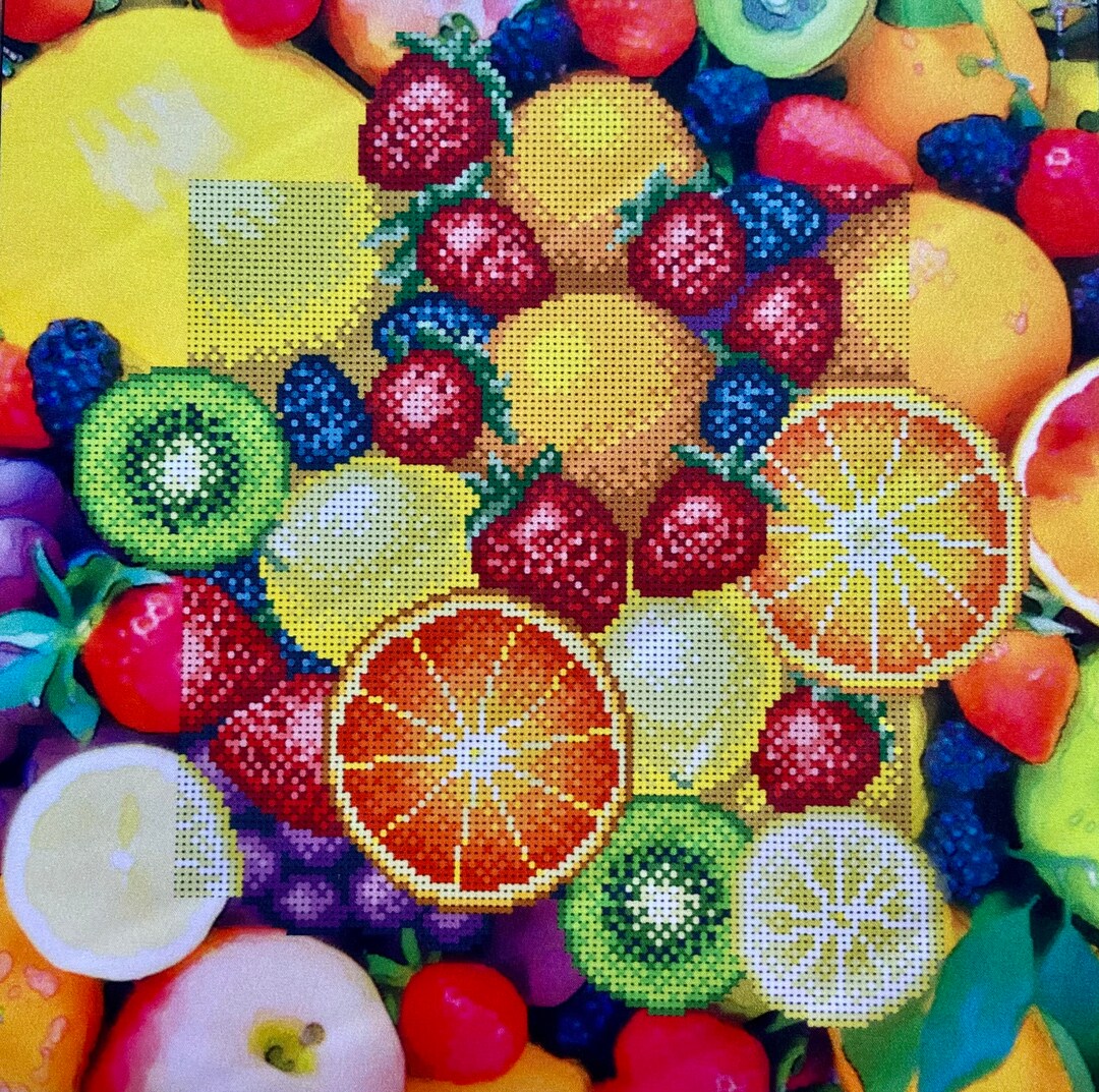 Small Bead Embroidery Kit Fruits Still Life Pattern, Beaded Cross ...