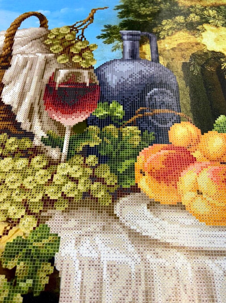 Large Needlepoint Beaded Cross Stitch Picture Kit Still Life Pattern ...