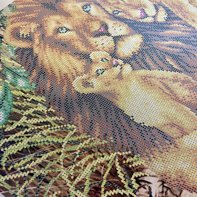 Full Bead embroidery kit Lions animal Beaded picture kit Etsy