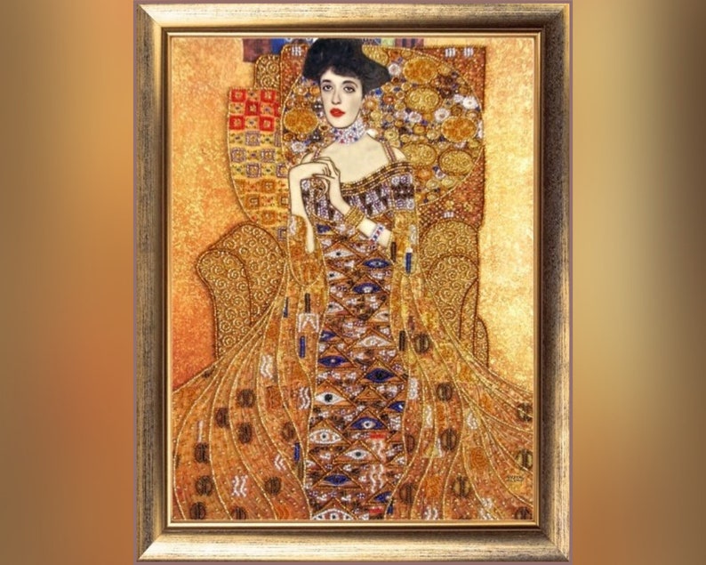 Gustav Klimt Beaded Cross Stitch Picture Kit Portrait of Etsy