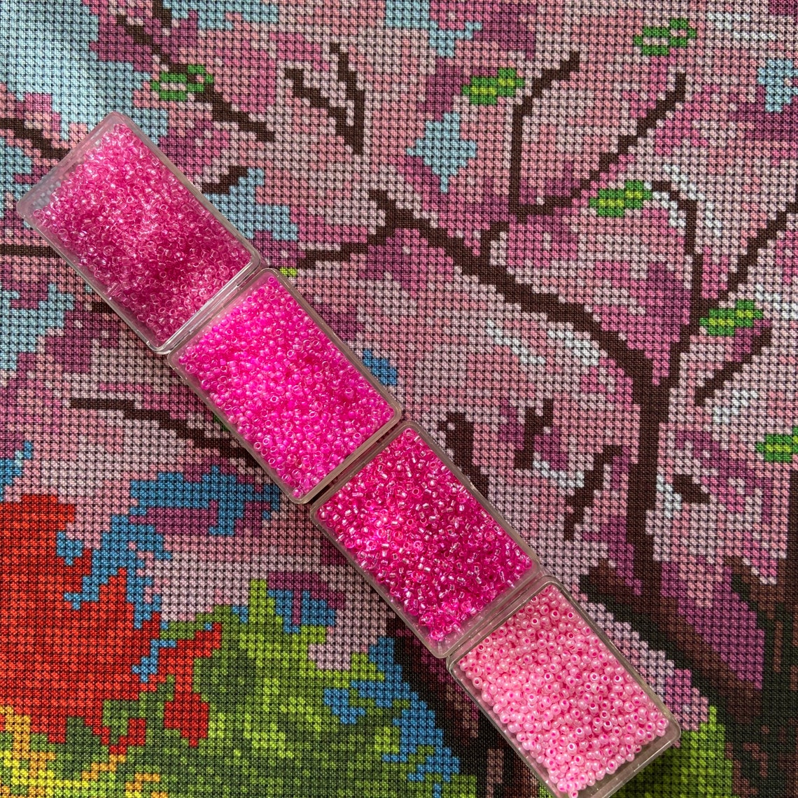 Full coverage beaded cross stitch kit Large embroidery Bead | Etsy