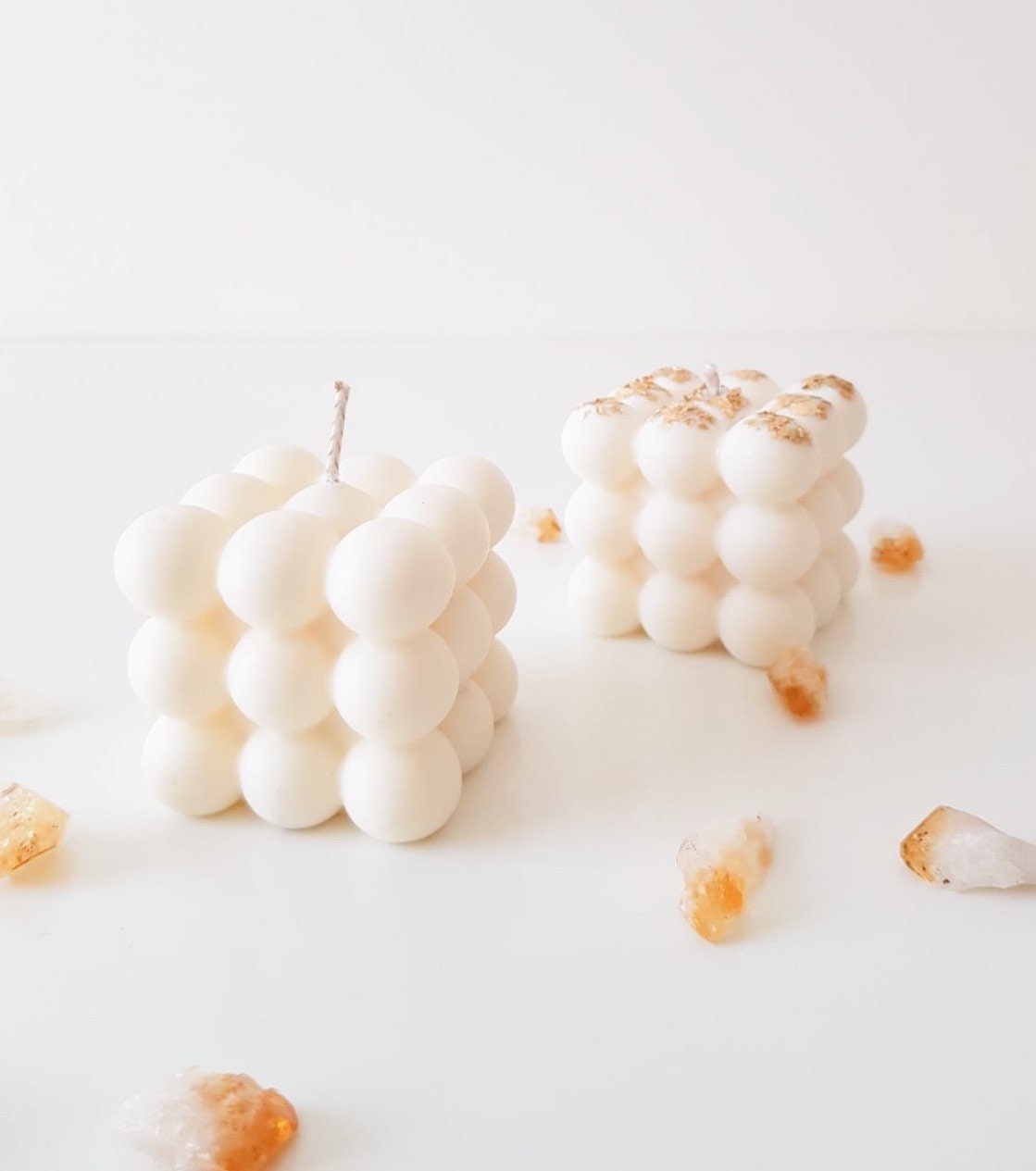 Bubble Candle Gold Flakes Scented Candle Vegan Etsy