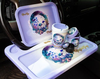 Car Steering Wheel Eating Tray Includes Two Trays Car Ashtray Stash Jar Paperweight