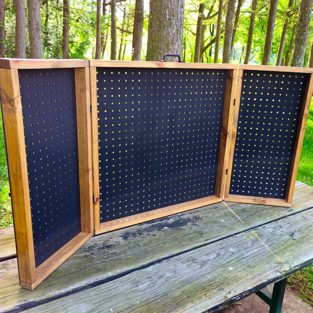 Pegboard Display Cases Tri Folding Paparazzi Mobile Display Case