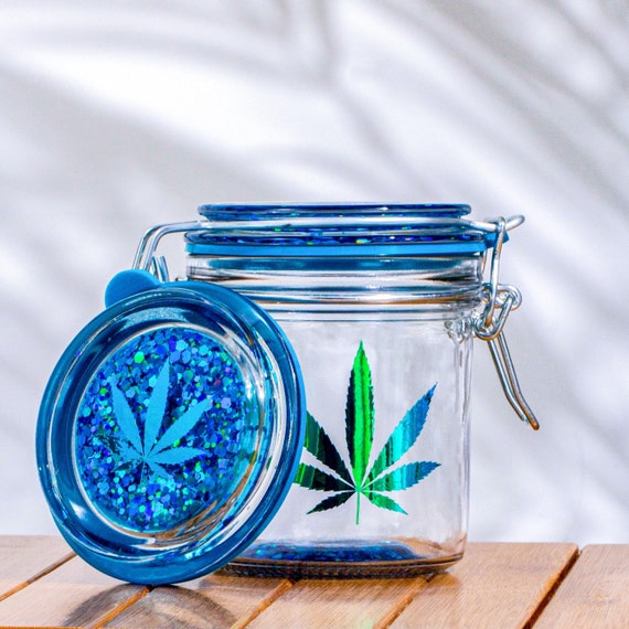 Holographic Stash Jar Airtight Lid Jar Small Glass Stash Jar Custom Jars 