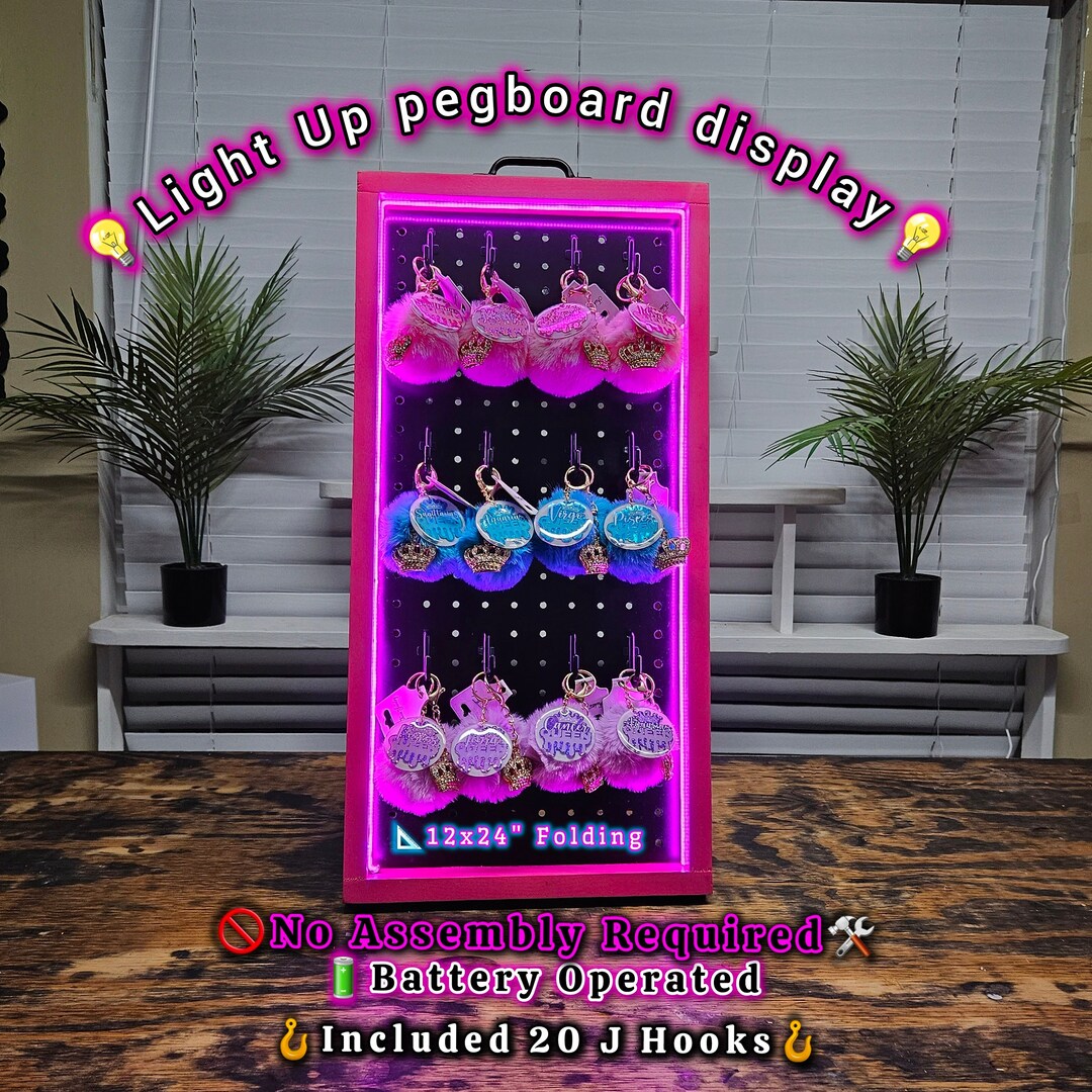 Pegboard Jewelry Display Cases With LED Lights Paparazzi Mobile Display