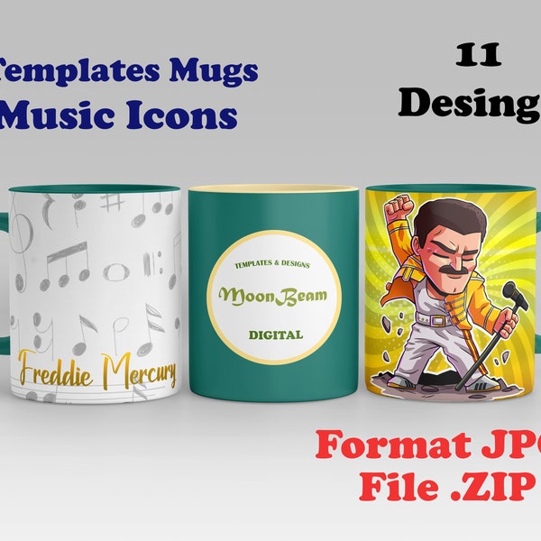 Plantillas Tazas Iconos Musicales