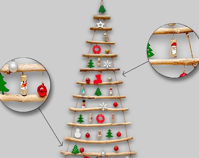 Large Driftwood Christmas Tree Wall Hanging, Wooden Xmas Tree