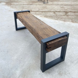 Reclaimed Wood Entry Bench, Reclaimed Farmhouse Furniture, Outdoor Furniture For Patio Bench, Rustic Bench for Entryway image 1