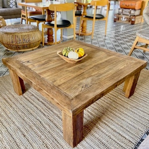 Square Rustic Coffee Table Wood, Rustic Wood Furniture Reclaimed Wood Table, Square Wood Coffee Table Reclaimed Wood