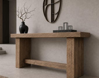 Heritage Reclaimed Oak Console Table | Organic Modern Entryway Statement Furniture