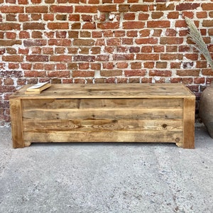 Rustic Wood Entry Bench with Storage, Storage Bench for EntryWay Furniture, Wooden Bedroom Bench Storage, Bed Storage Bench Entryway image 6