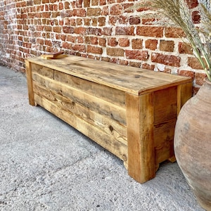 Rustic Wood Entry Bench with Storage, Storage Bench for EntryWay Furniture, Wooden Bedroom Bench Storage, Bed Storage Bench Entryway