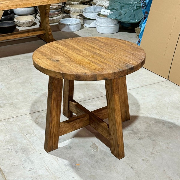 Wood Kitchen Table Rustic Farmhouse Furniture, Round Farmhouse Table Oak, Round Wood Dining Table Oak