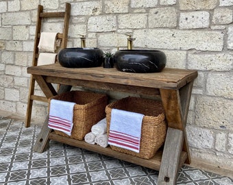 Rustic Farmhouse Bathroom Vanity Double Sink, Farmhouse Vanity Bathroom Furniture, Rustic Vanity Wood, Rustic Bathroom Wood Vanity