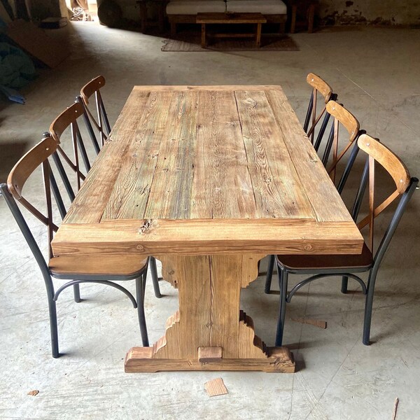 Antique Wood Dining Room Table - Etsy UK