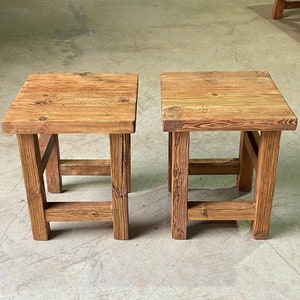 Rustic Side Table for Living Room, Reclaimed Farmhouse End Table Wood, Furniture Living Room Table, Rustic Reclaimed Side Table