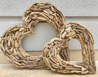 Driftwood Heart Decor Large, Large Wooden Decor Wall Heart Decor Beach Home Style, Heart Large Driftwood Art Wall Decor Large