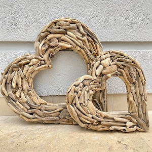 Driftwood Heart Decor Large, Large Wooden Decor Wall Heart Decor Beach Home Style, Heart Large Driftwood Art Wall Decor Large