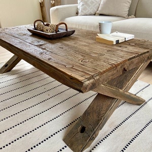 Reclaimed BarnWood Coffee Table Rustic, Natural Coffee Table Wooden, Rustic Reclaimed Wood Coffee Table Barnwood Furniture