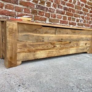 Rustic Wood Entry Bench with Storage, Storage Bench for EntryWay Furniture, Wooden Bedroom Bench Storage, Bed Storage Bench Entryway image 5