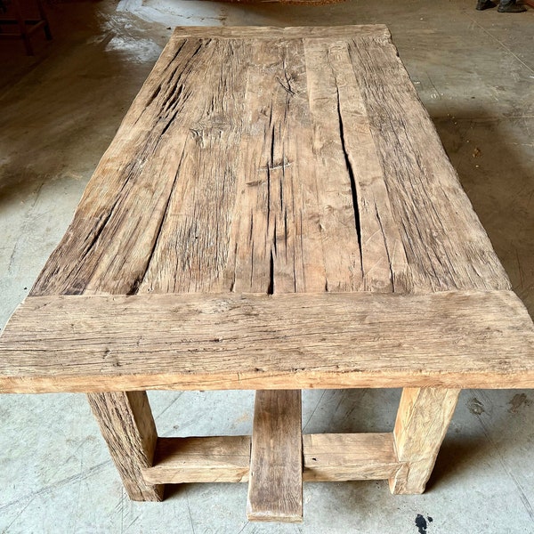 Reclaimed BarnWood Dining Table, Rustic Farmhouse Table, Solid Oak Dining Table, Rustic Barnwood Furniture, Reclaimed Wood Farm Table