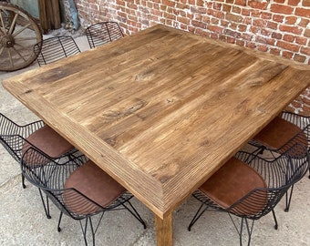 Barnwood Dining Table Reclaimed Wood Furniture Handmade, Square Barnwood Table Rustic Reclaimed