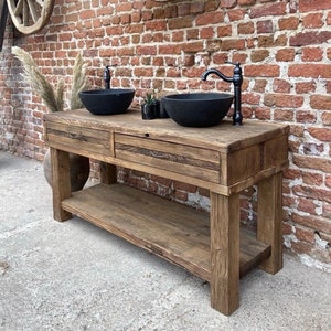 Rustic Barn Wood Vanity Bathroom, Double Sink Vanity, Rustic Reclaimed Vanity, Unique Bathroom Vanity Wood