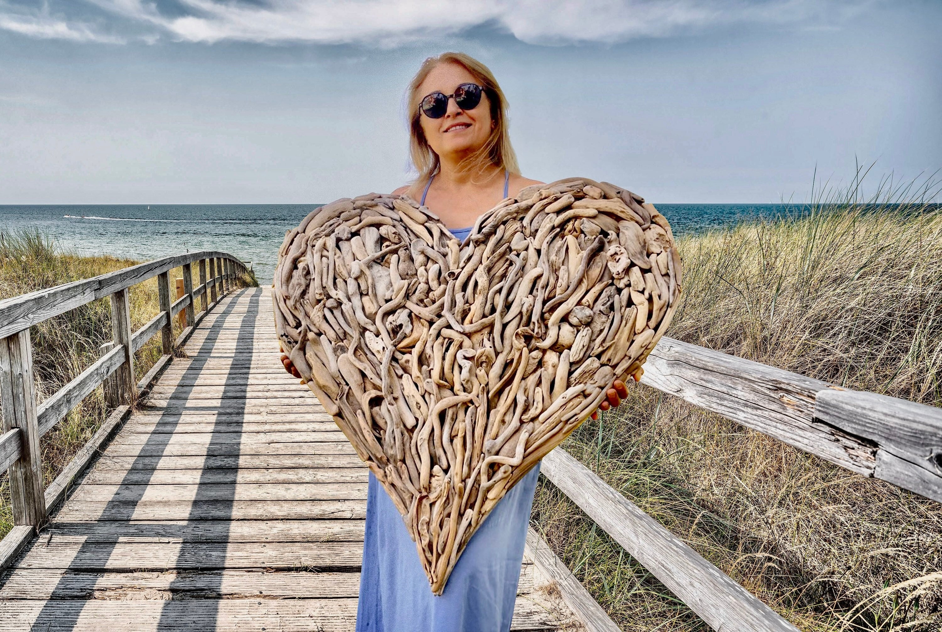 Large Driftwood Heart Wall Decor, Coastal Beach House Art - Etsy