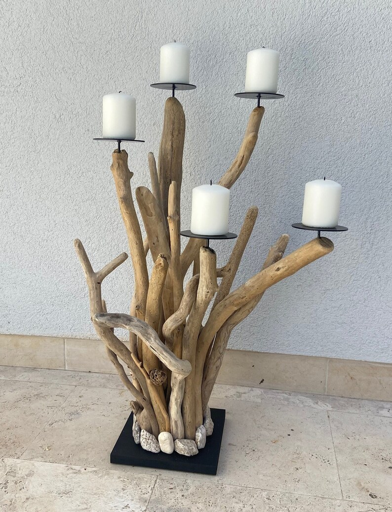 Outdoor Candle Holder Large Wood Candle Holder Floor Candle Etsy