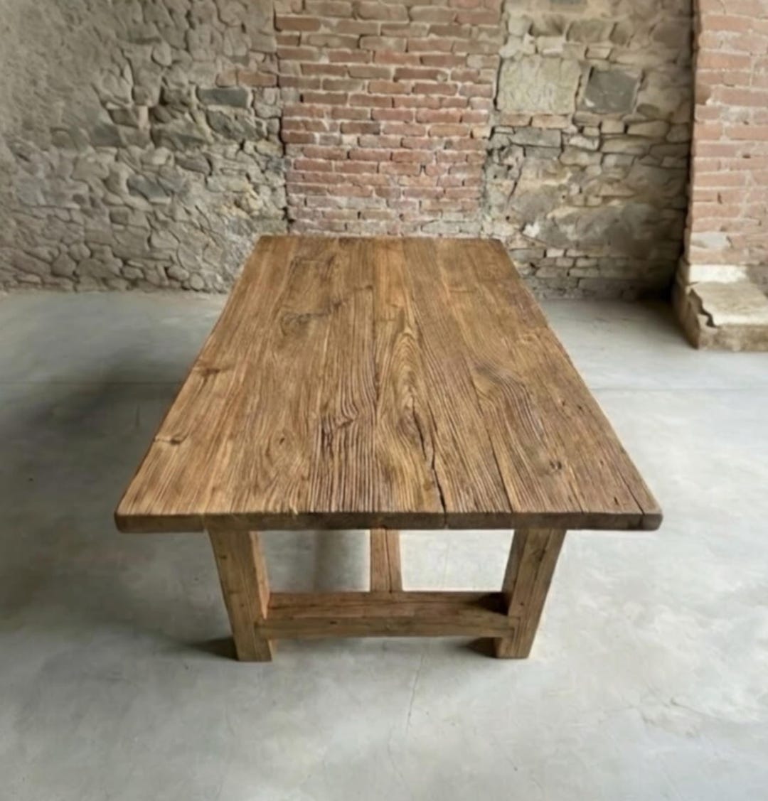 Rustic Farmhouse Dining Table – Handcrafted Reclaimed Wood, Wabi Sabi ...
