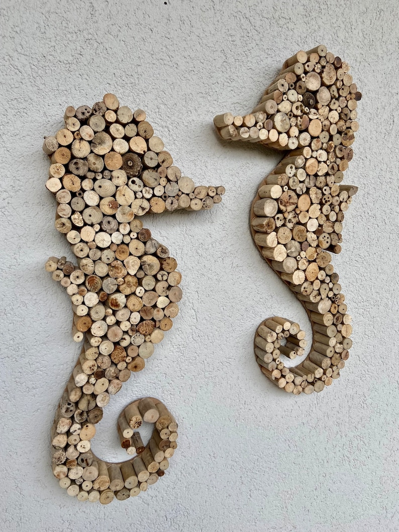 Driftwood Seahorse Wooden Wall Coastal Art Decor Seahorse Etsy