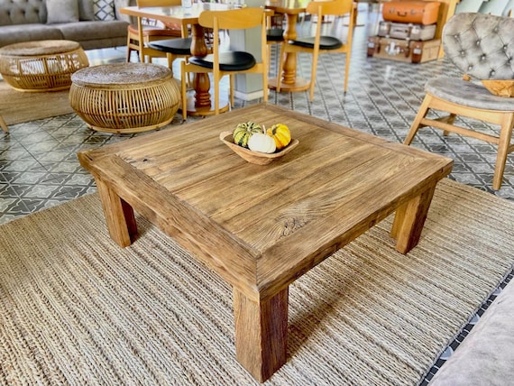 Square Rustic Coffee Table Wood Rustic Wood Furniture Reclaimed