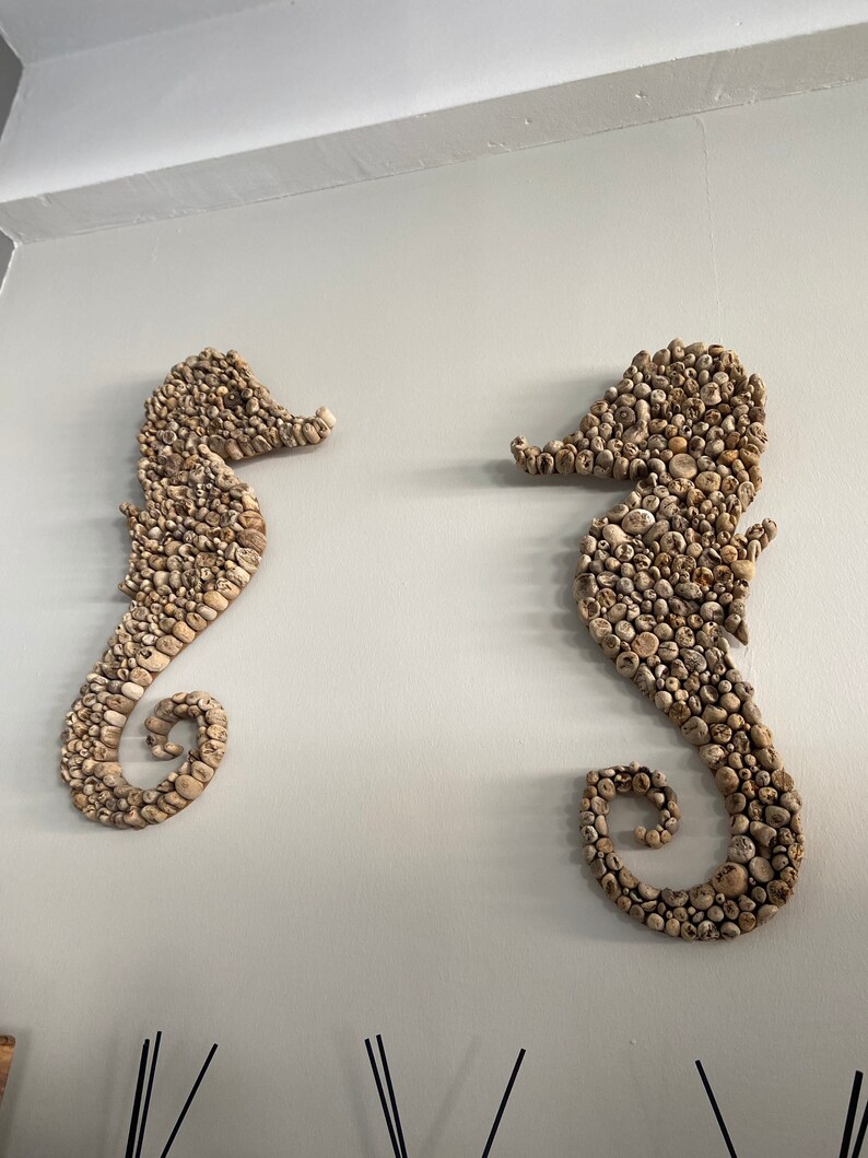 Driftwood Seahorse Wall Art Sea Life Wall Decor Wooden Etsy