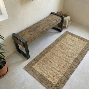 Reclaimed Oak Entry Bench – Rustic Farmhouse Hallway Furniture image 20