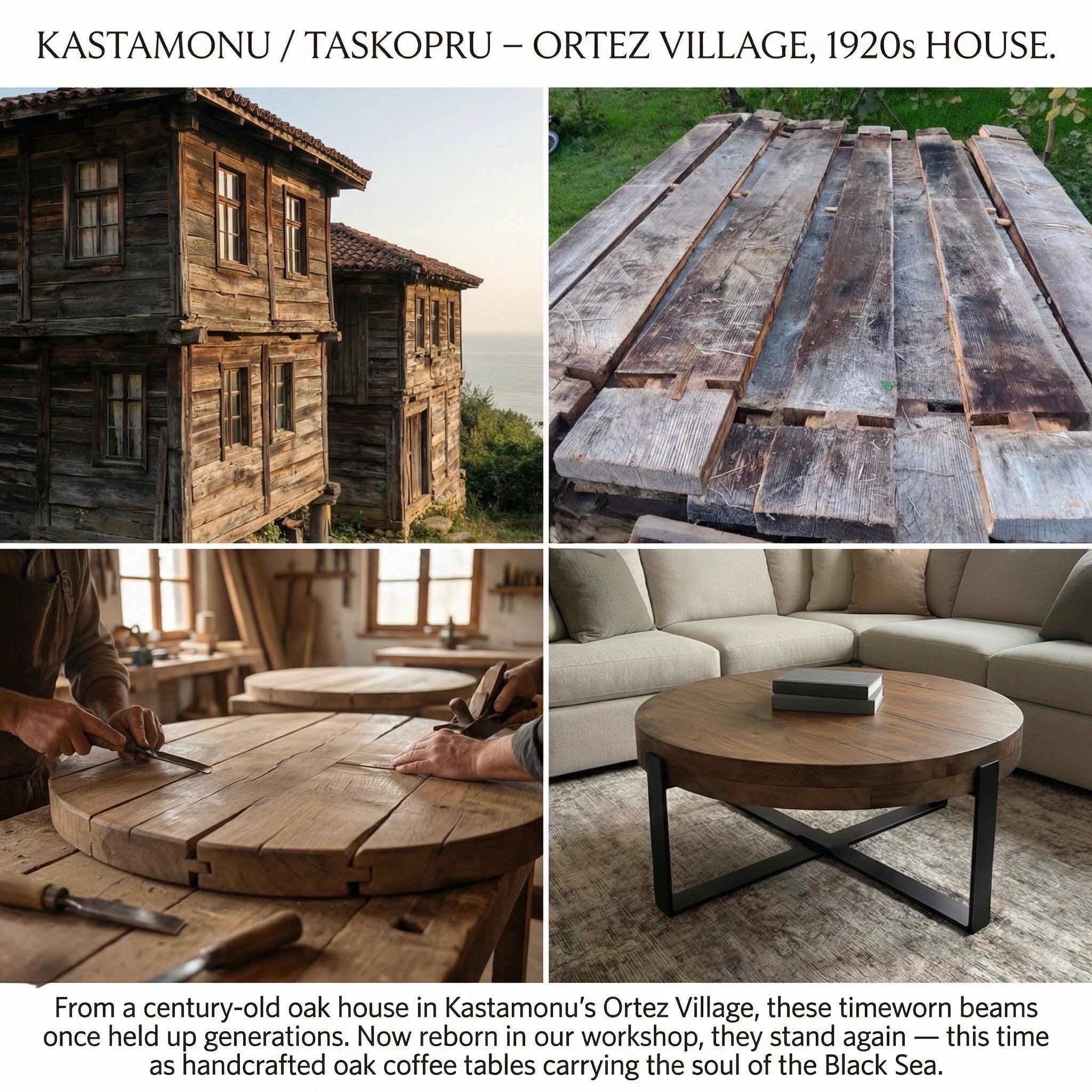 COZAYH Tavolino Rotondo In Stile Fattoria - Finitura Fatta A Mano - Bianco Con Ripiano Inferiore - 4