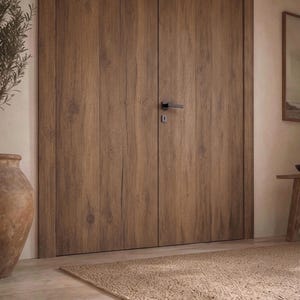 Mediterranean Double Front Door with Frame, Reclaimed Chestnut Wood Entry Door Set image 19