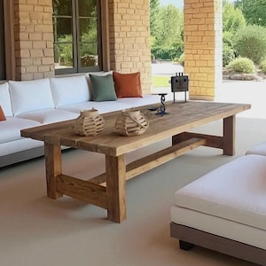 Outdoor Rustic Coffee Table | Farmhouse Patio Wood Furniture - Etsy