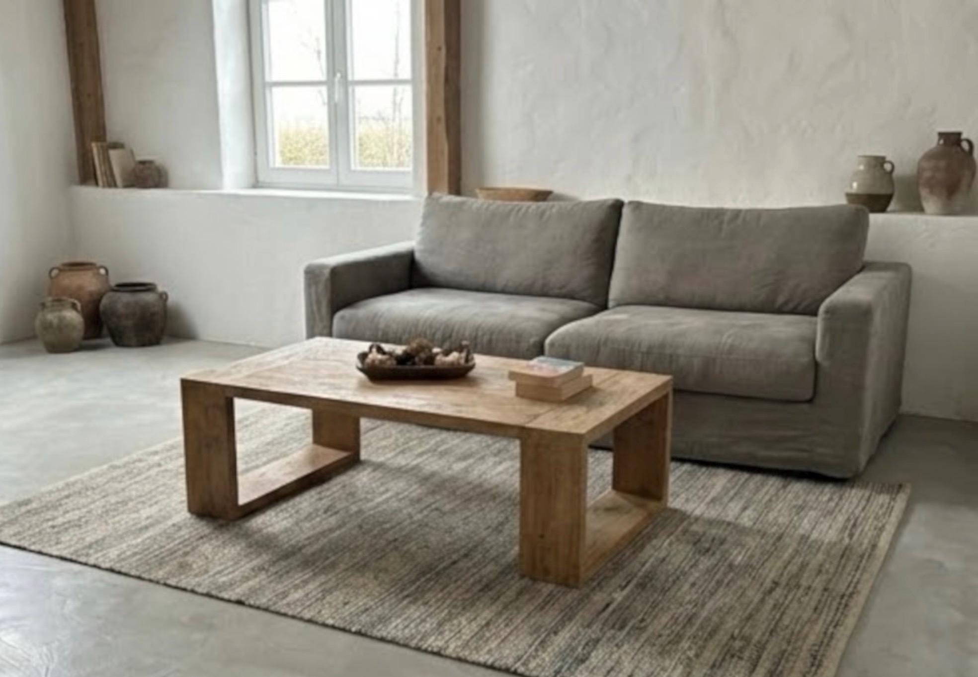 Architectural Solid Oak Coffee Table – Handcrafted Organic Modern ...