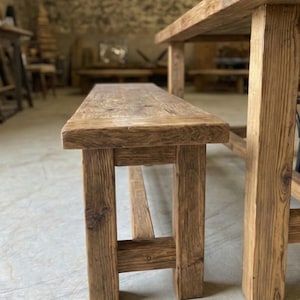 Tavolo da pranzo artigianale in legno di recupero: tavolo da cucina rustico in stile fattoria immagine 16