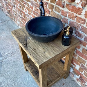 Reclaimed Bathroom Vanity with Single Sink, Rustic Wood Bathroom Vanity with Sink, Reclaimed Wood Vanity Bathroom Rustic Vanity zdjęcie 6