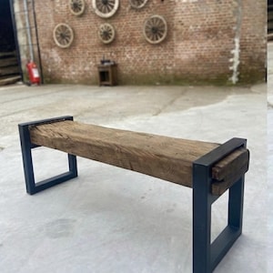 Reclaimed Oak Entry Bench – Rustic Farmhouse Hallway Furniture image 18