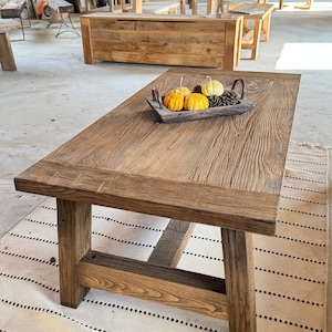 Natural Rustic Coffee Table, Barnwood Farmhouse Table, Reclaimed Coffee Table Wooden, Rustic Reclaimed Wood Table image 10