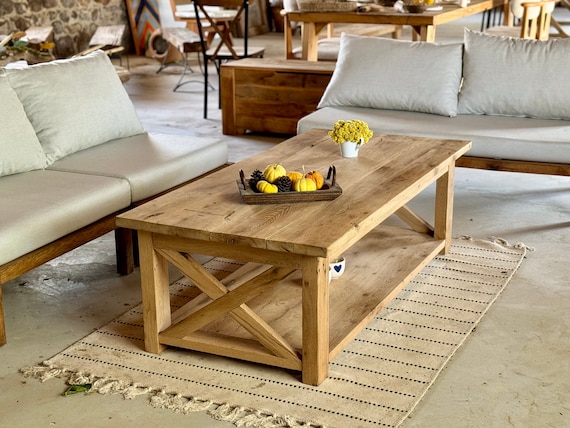 Reclaimed Coffee Table With Storage Rustic Reclaimed Oak Furniture Solid Oak Table Farmhouse Rustic Coffee Table Wood With Storage Etsy