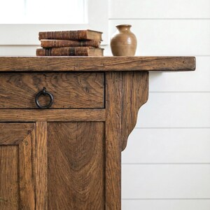 Rustic Oak Sideboard – Solid Wood Buffet Cabinet, Farmhouse Credenza image 5